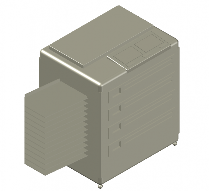 Photo copy or xerox electrical machine 3d design dwg file