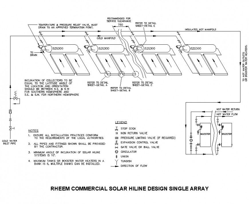 Photovoltaic panel detail drawing in autocad