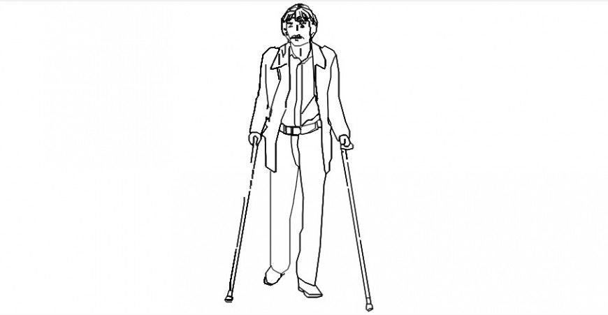 Physical disability of a man model 2d