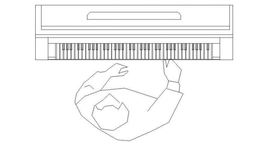 Pianist detail 2d drawing in Autocad software