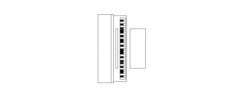 Piano table top view 2d elevation block cad drawing details dwg file