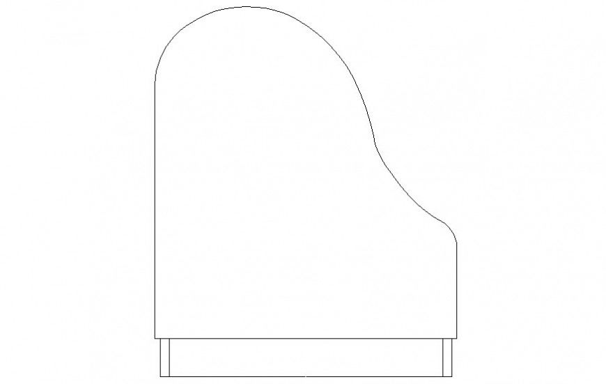 Piano table units detail drawing elevation in autocad
