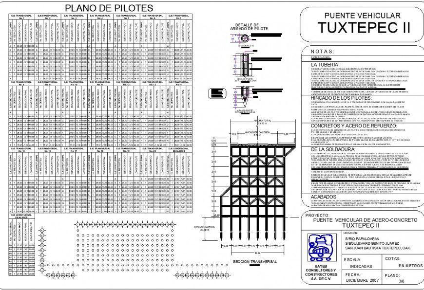 Pile assembly detail section dwg file