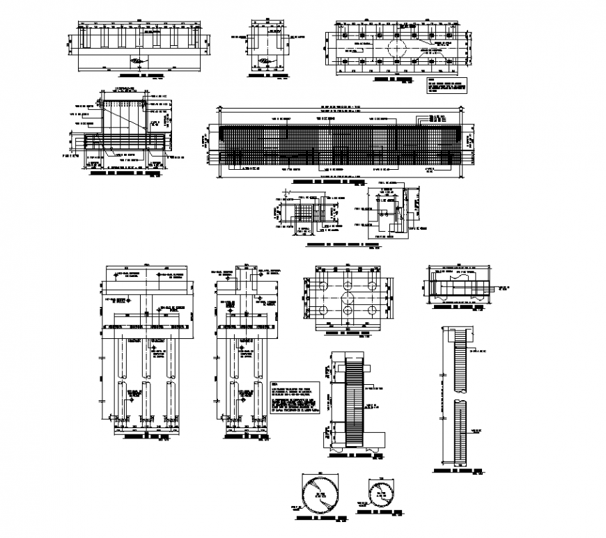 Pile foundation detail section 2d view layout file