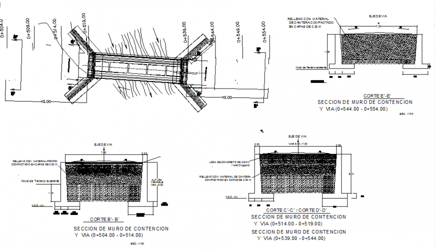 Pile foundation section plan