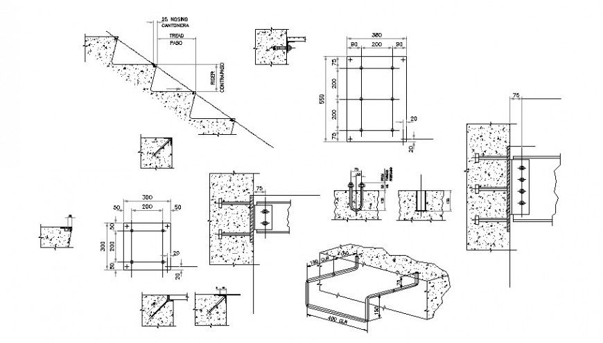 Pile section detail dwg file