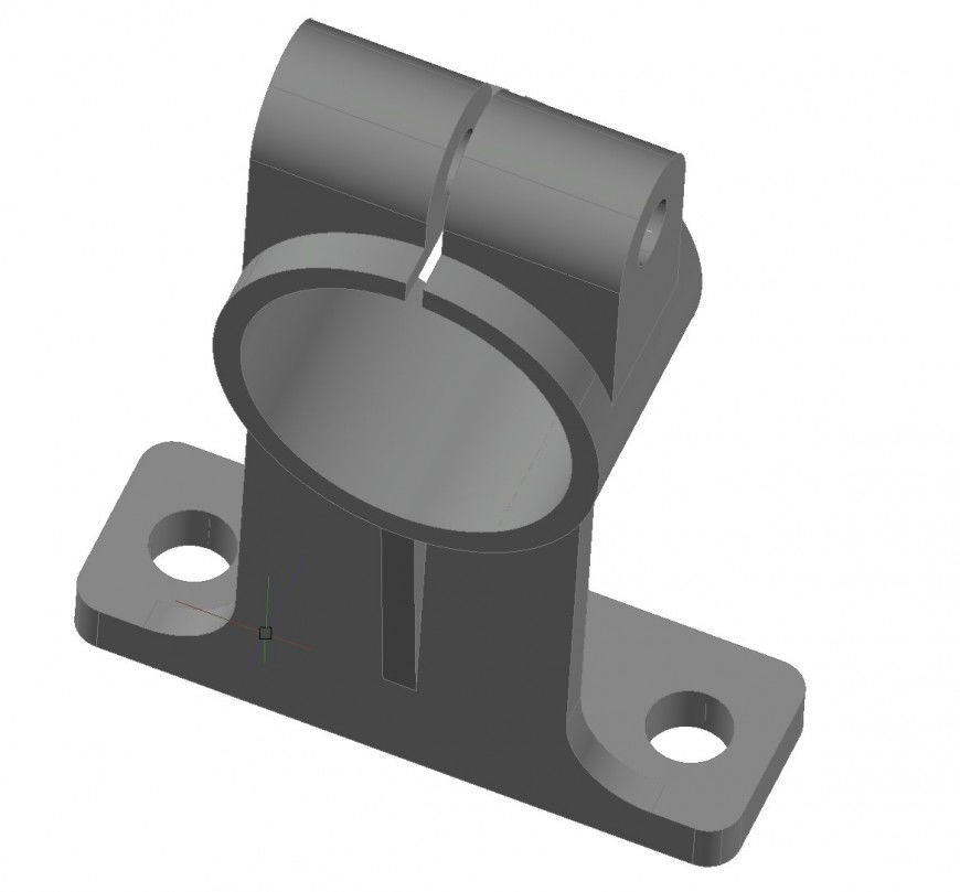 Pipe bracket 3 D modal autocad file