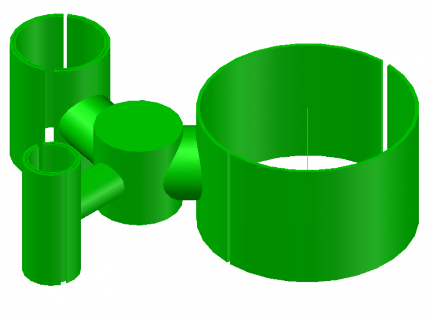 Pipe line connection bracket detail elevation 3d model autocad file