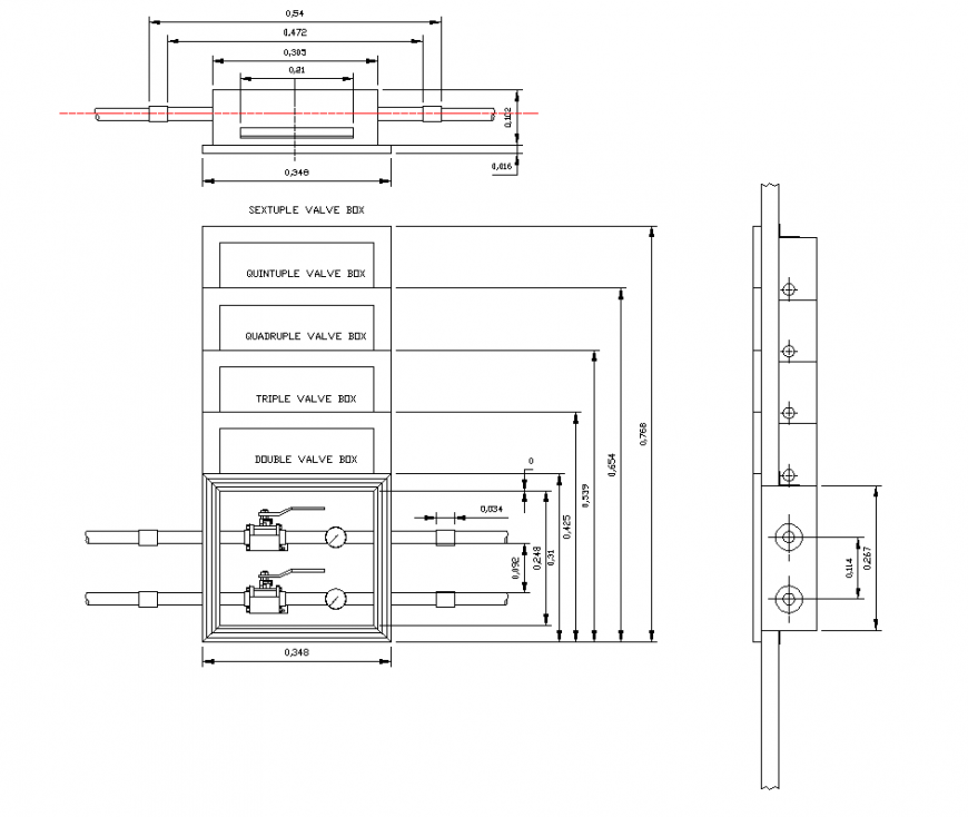 Pipe line plumbing system detail elevation autocad file