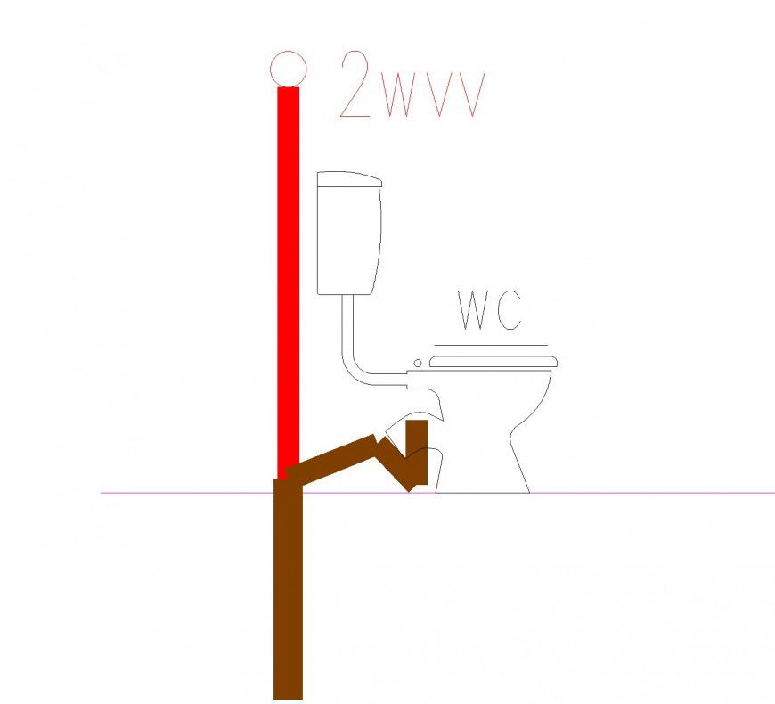 Pipe line sanitary toilet autocad file