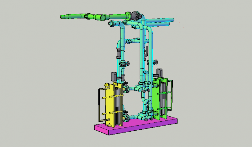 Piping 3 d modal heat exchangers layout file