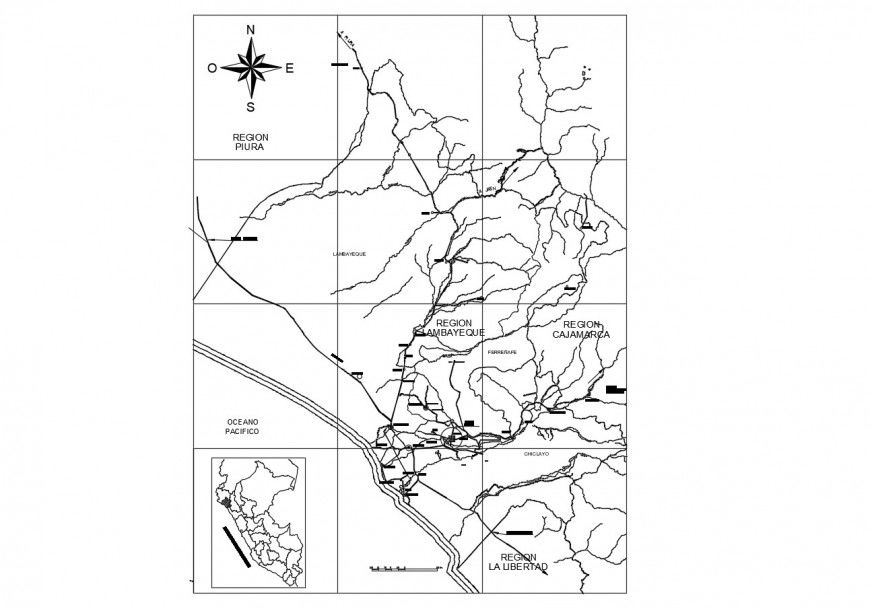 Piura city town planning and map cad drawing details dwg file