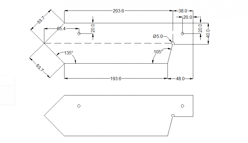 Pizometric planning detail dwg file