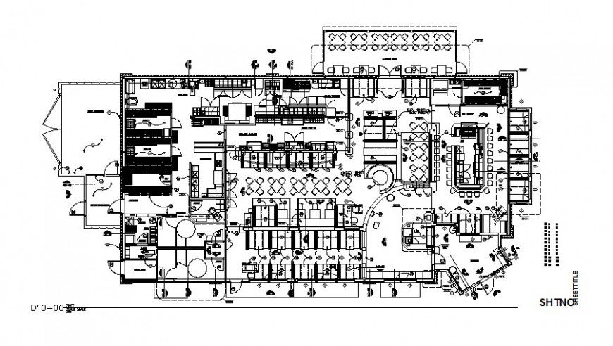 Pizza hut restaurant distribution plan cad drawing details dwg file
