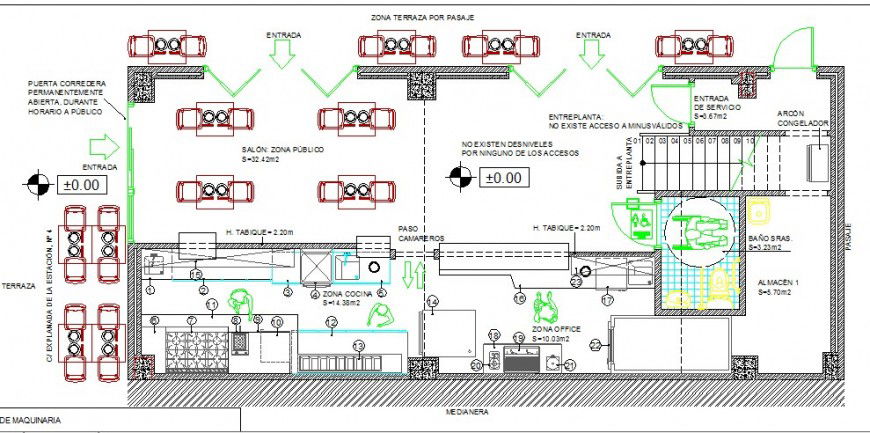 Pizzeria restaurant ground floor plan cad drawing details dwg file