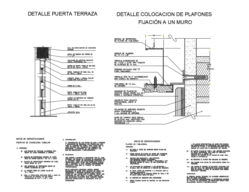 Placement of ceiling constructive cad drawing details dwg file