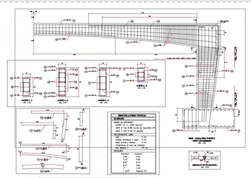 Plan, elevation and section Pre stressed bridge layout file