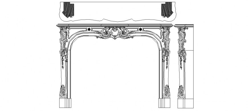Table Design Plan with Elevation and Side View in DWG File