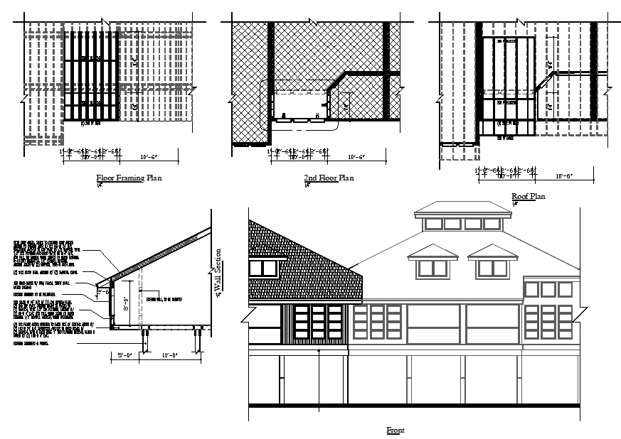 plan and elevation of bunglow