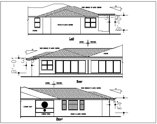 plan elevation view detail dwg file