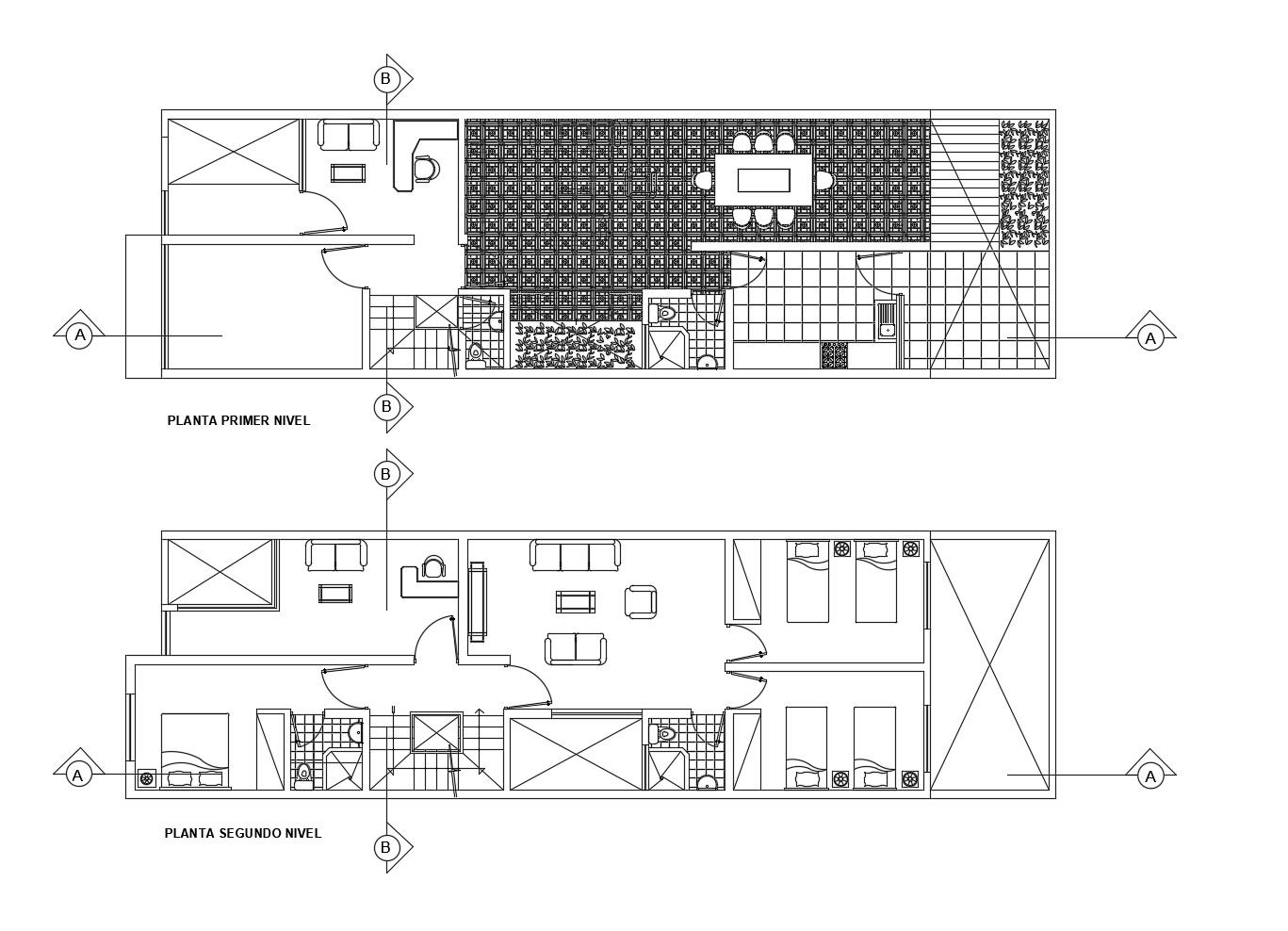 plan of the residential house with furniture details in dwg file