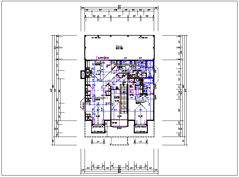 plan view of residential house detail dwg file
