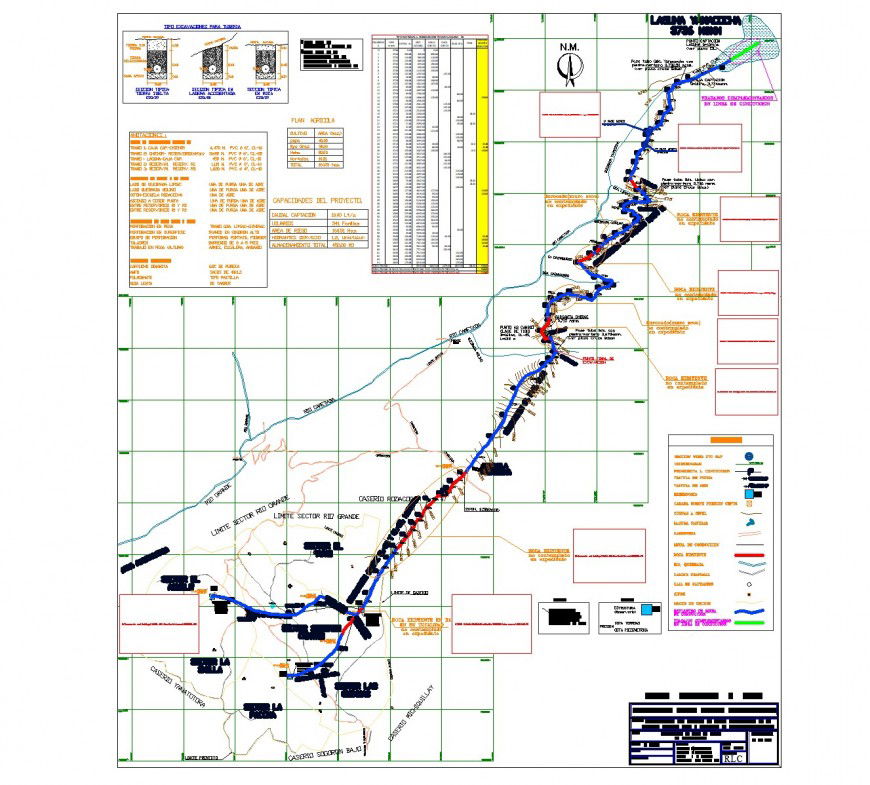 Plan according to the work line of driving dwg file