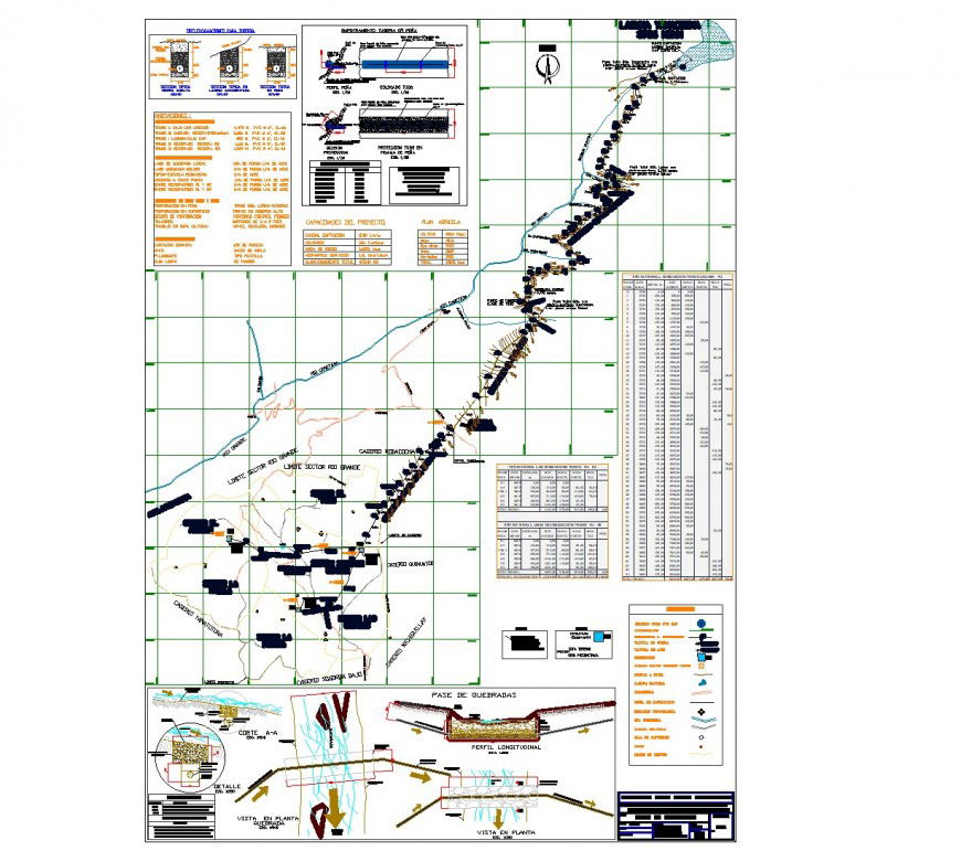 Plan according to the work line of driving plan autocad file