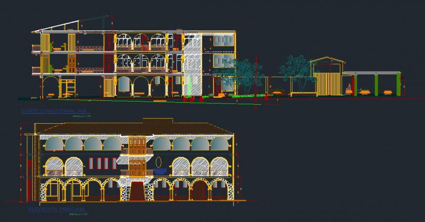 Plan and detail of a 3 Story House.