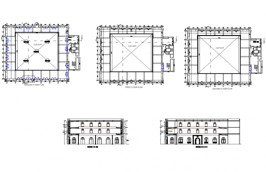 Plan and elevation arches design