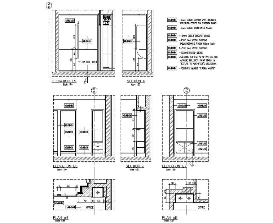 Plan and elevation cub board detail dwg file