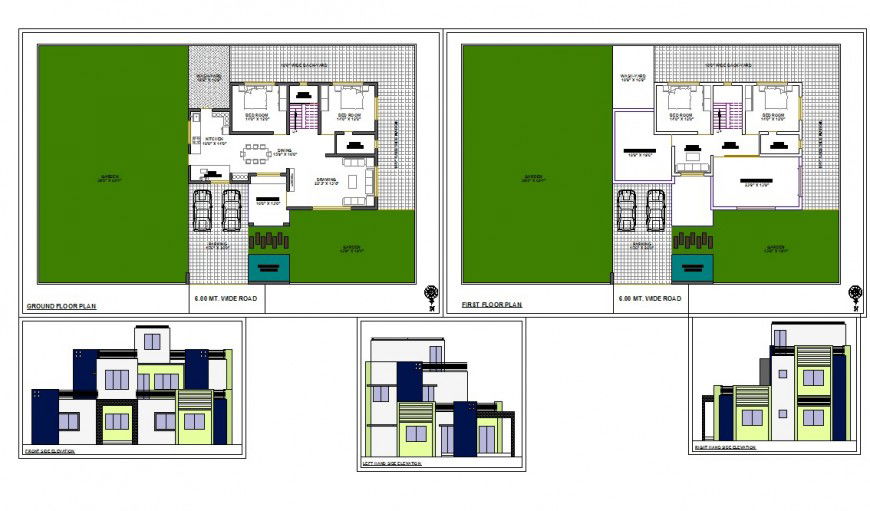 Plan and elevation detail of house 2d view CAD structural block layout autocad file