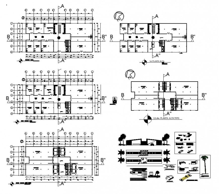 Commerce Office Plan & Elevation DWG File Download