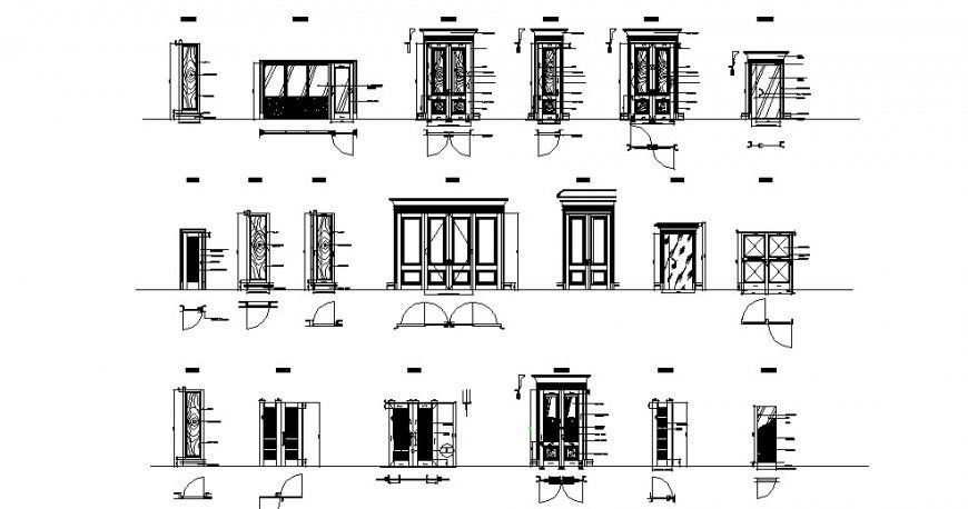 Plan and elevation door autocad file