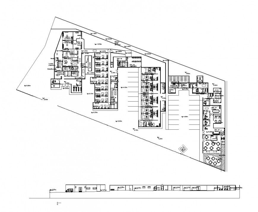 Plan and elevation hospital dwg file