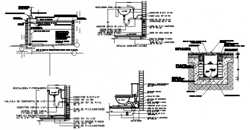 Plan and elevation of bathroom in AutoCAD file