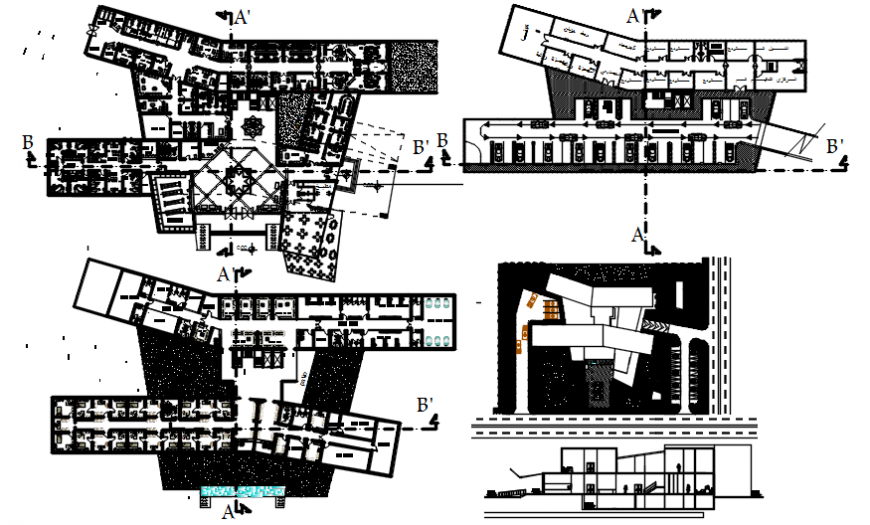 Plan and elevation of restaurant in AutoCAD file