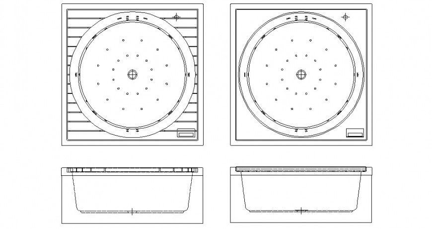 Plan and elevation sink dwg file