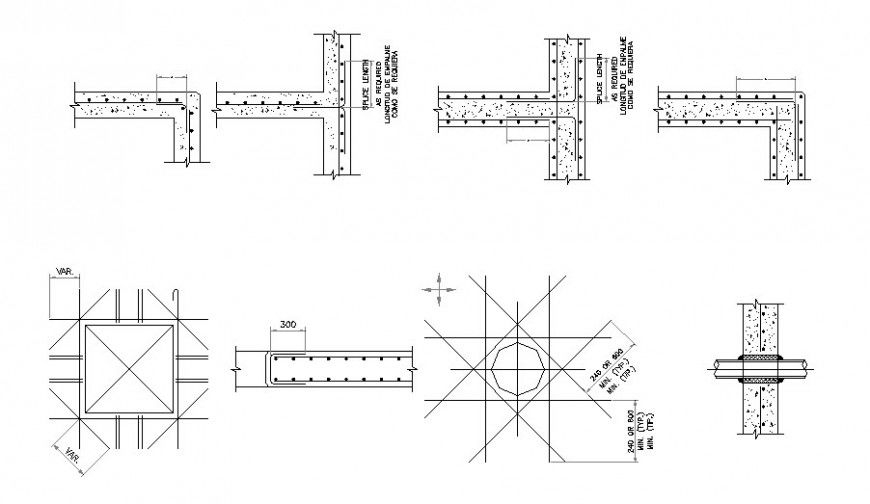 Plan and section foundation layout file