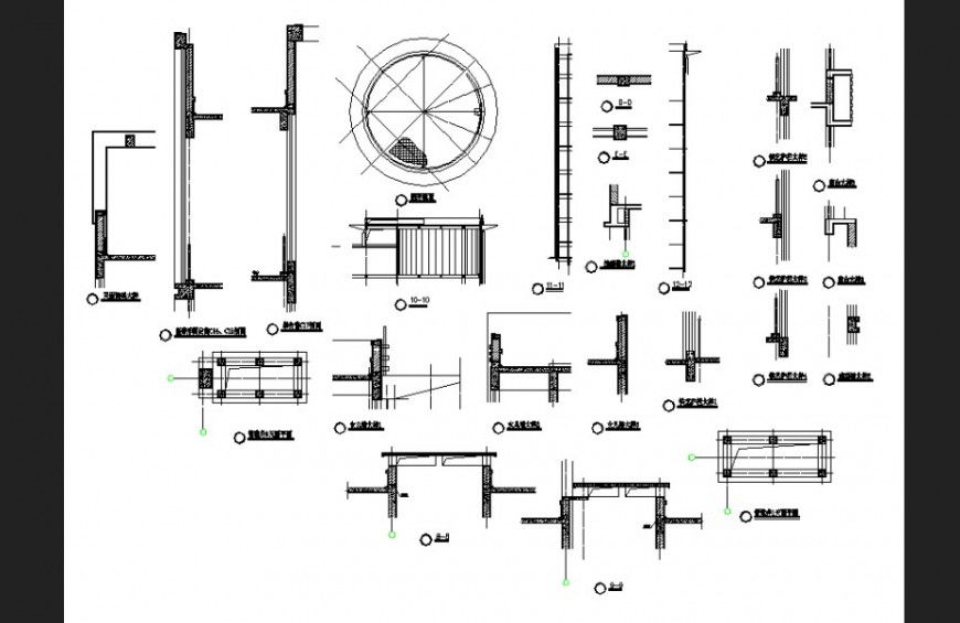 Plan and section mechanical part autocad file
