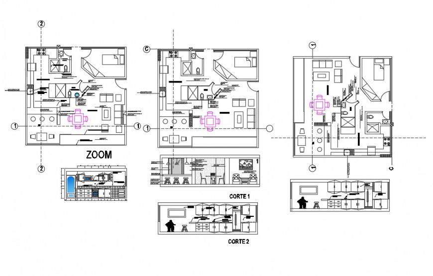 Plan and sectional detail of house 2d view CAD block autocad file