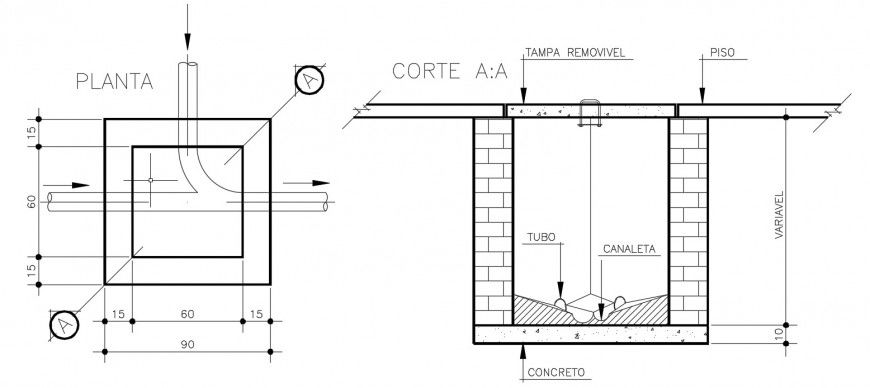 Plan and sectional drawings details of water tank dwg autocad file