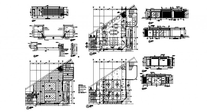 Plan and sectional of hotel building 2d view layout file in autocad format