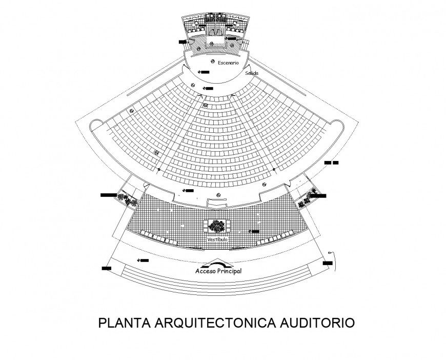 Plan architect auditoria dwg file