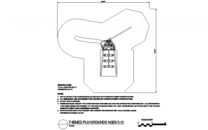 Plan area with view of themed back ground dwg file