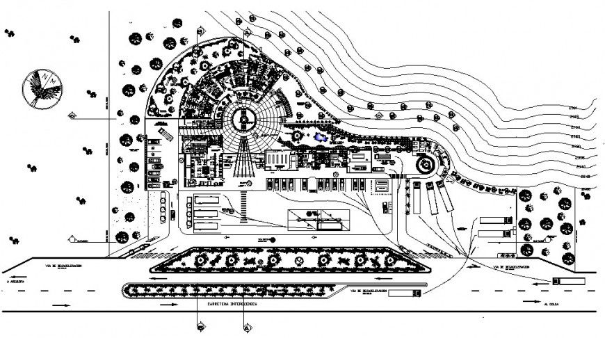 Plan design of hotel in auto cad