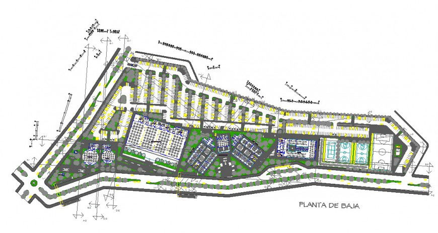 Plan detail of an area 2d view CAD block layout file in autocad format