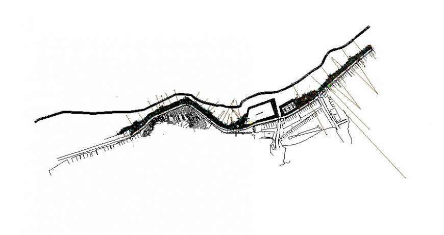 Plan detail of an area 2d view layout map autocad file