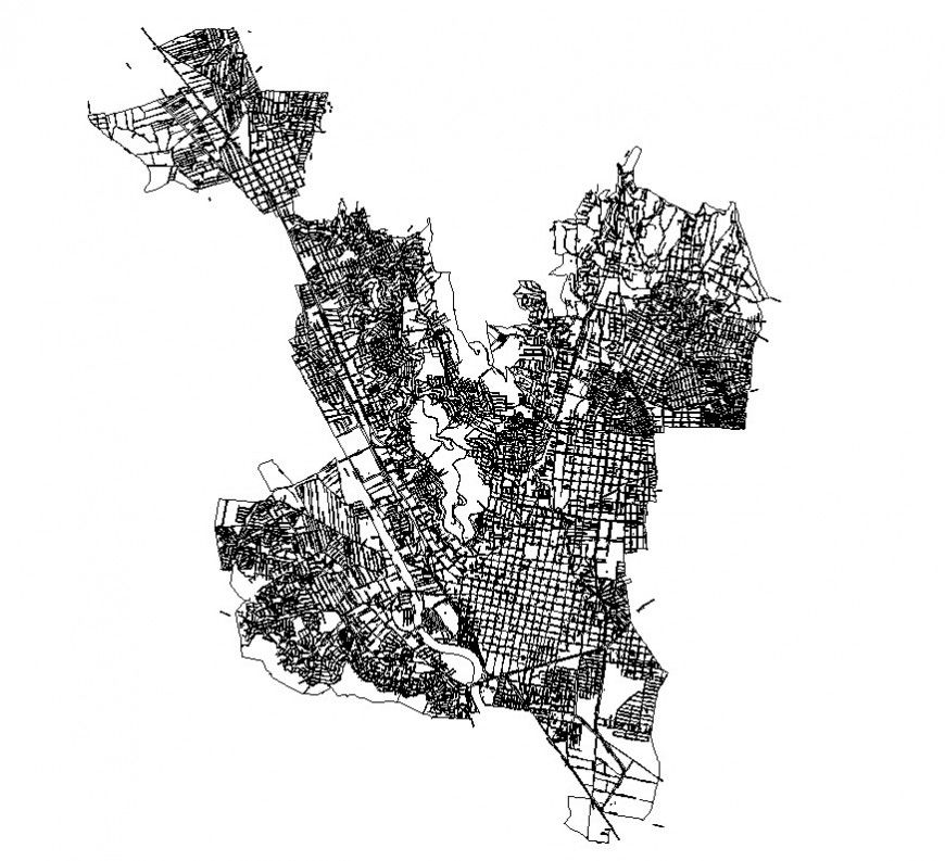 Plan detail of an area CAD block layout file in dwg format