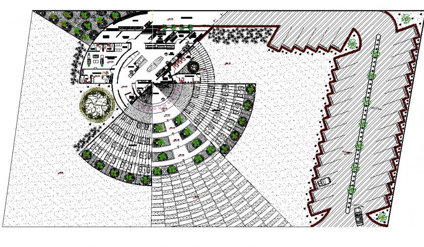 Plan detail of co-operative building 2d view CAd structural block layout autocad file